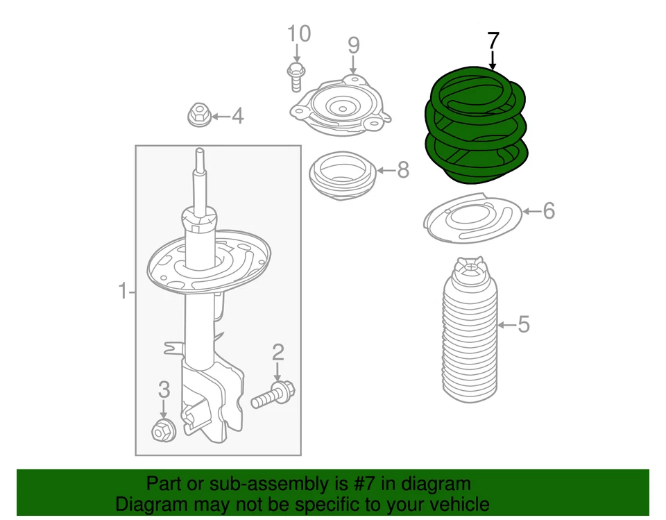Nissan Quest 2011-2017 genuino - muelle helicoidal 54010-1JB0A Foto 2 de 2