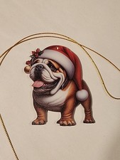 Bulldog Christmas Ornament - Acrylic English Bulldog Ornament