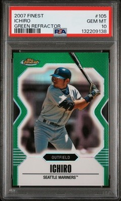 2007 Topps Finest - Ichiro Suzuki #105 Green Refractor /199 for