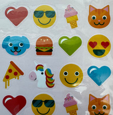 Kids Sticker Teacher Reward Heart Smiley Face Cat Dog 96 ct Lot of 2 Gift 192