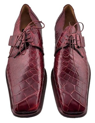 Genuine Alligator Shoes Maury Mens Size 12 M Lace Up Side Buckle NWOT