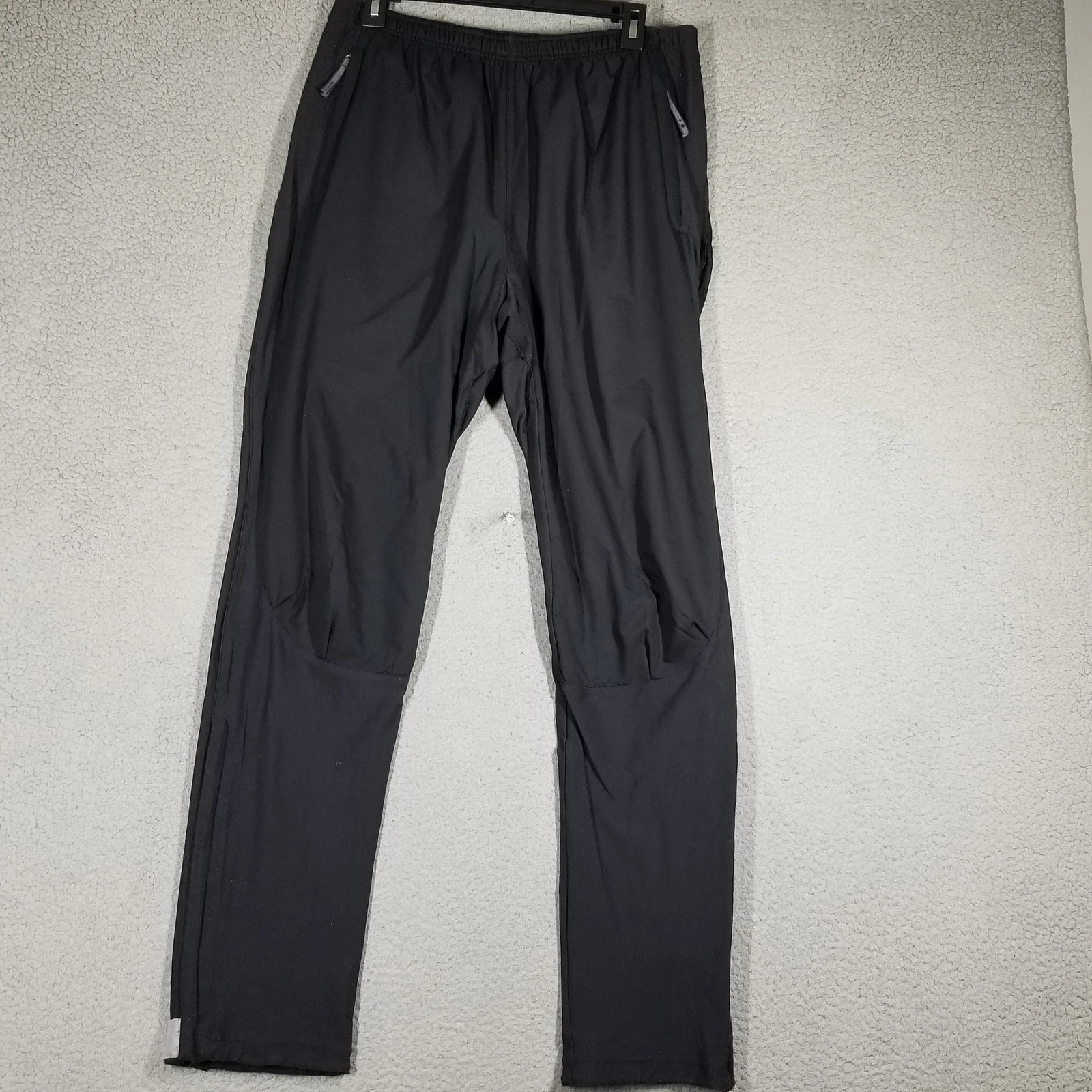REI Pants Mens Large Black Soft Shell Outdoor Hiking Athletic Stretch Reflective