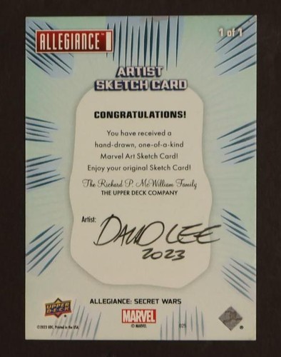 2023 Upper Deck Allegiance Secret Wars Artist Sketch Card Cyclops #NNO 1/1 - Picture 2 of 2