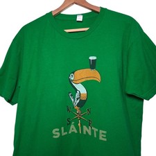 Guinness Draught Beer Slainte Shirt Large Kelly Green Toucan Irish Brew