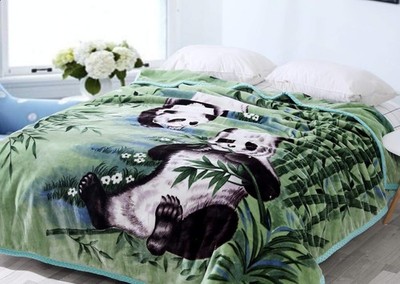 Panda Blanket 7.8LBS 2PLY Queen Size, Plush Panda Bear  Throw