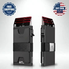 Minimalist RFID Blocking Slim Card Holder Wallet Up to Holds 12+ Cards