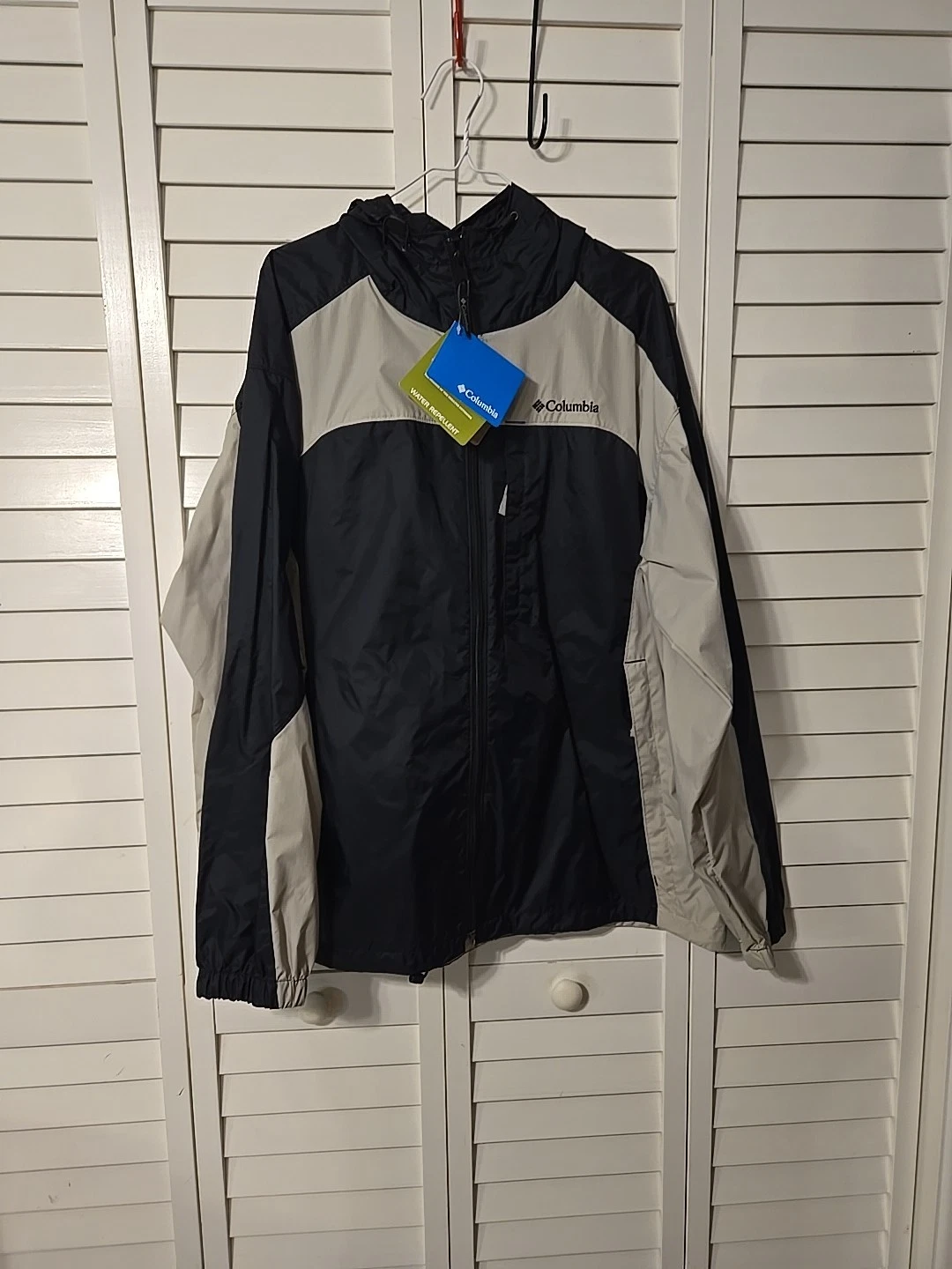 XL Columbia Jacket Mens Large Cascade Crest Hooded Full Zip Windbreaker XM3238