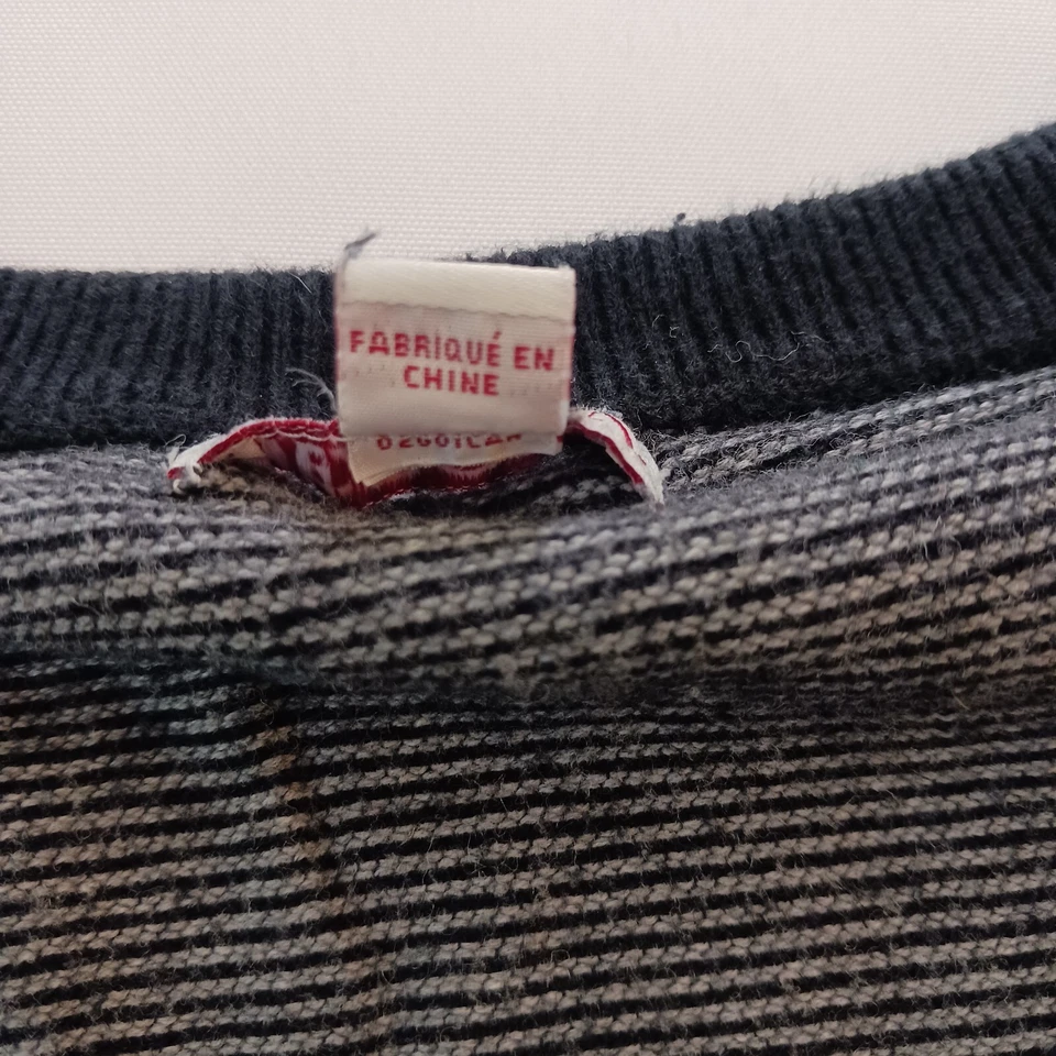 Винтажный Merona v-образным вырезом мужской черный и серый пуловер толстовка с длинным рукавом размер 2XL - Изображение 4 из 4