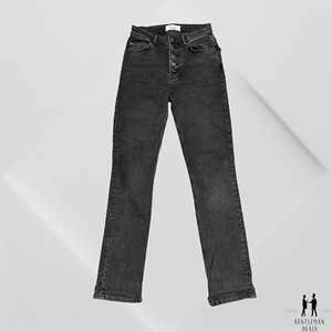 Reformation Jeans Hi-Rise Straight Leg Yuma Black Wash Women's Size 25 x 30