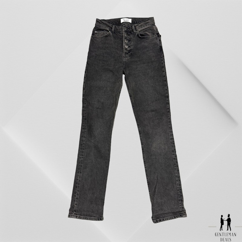 Reformation Jeans Hi-Rise Straight Leg Yuma Black Wash Women's Size 25 x 30