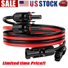 1 Pair Black Red Solar Panel Extension Cable Wire Solar Connectors 10 AWG Gauge