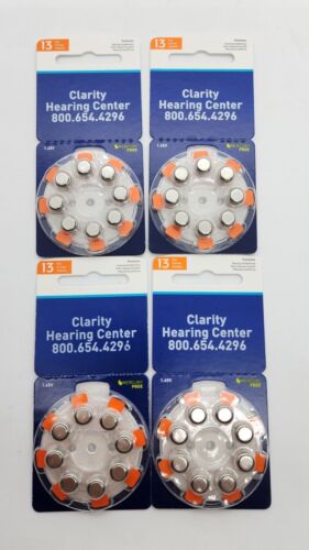 Starky Clarity premium hearing aid batteries size 13 mercury-free 1.45v 4  pack - Afbeelding 1 van 10