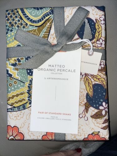 ANTHROPOLOGIE Matteo collection/pair of standard shams/20”x26”/New in bag - Zdjęcie 1 z 1