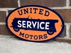 13” United Motors Service  Vintage Style oval Metal Sign Oil Gas