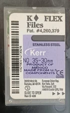 Kerr Dental Size 35 30mm Stainless Steel K-FLEX file 6-file per box 