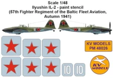 1/48 IL-2 Stencil Masks for 57th Fighter Baltic Fleet Aviation 1941 Zvezda