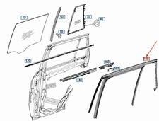 MERCEDES-BENZ C W204 Rear Left Window Channel Guide Rail A2047351500
