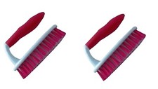 2 Pack Multi Purpose Plastic and Nylon Bristle Household Cleaning Brushes