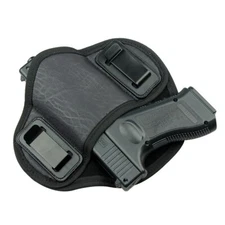 Tactical Pistol Belt Holster Dual Clip Soft Pancake Holster Concealed Carry