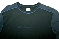 C.P. Company Genuine Printed Logo Dark Blue Men's 2XL Italy Crewneck Sweater
