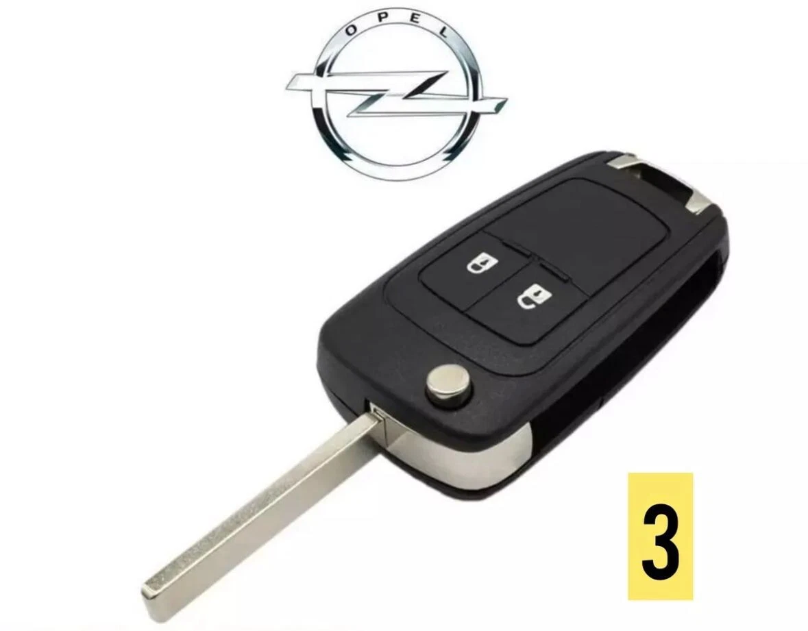 FINTERRY Telecomando Auto Ricambio Per Opel – 3 Pulsanti – Custodia Con Lama HU100 (elettronica Esclusa)