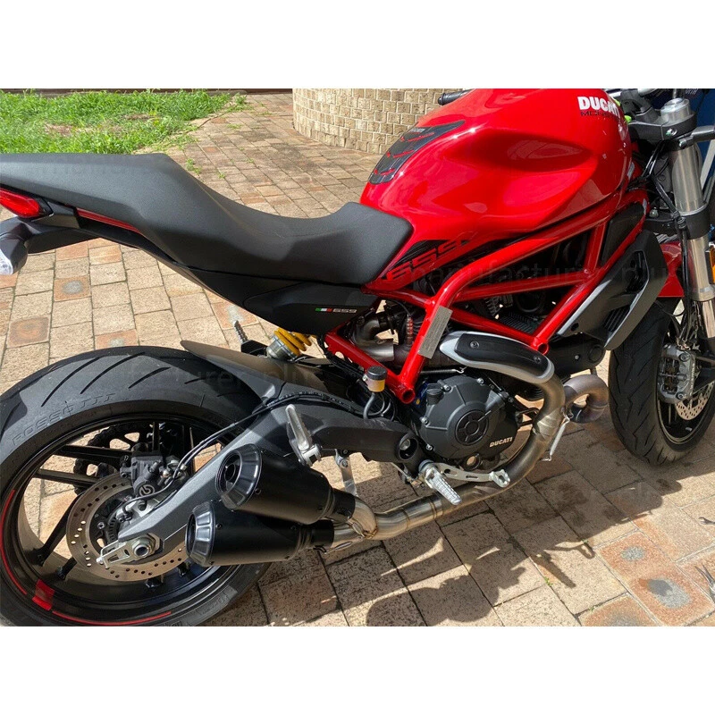 Silenciador tubo de escape doble salida media 51 mm para Ducati Monster 797 Scrambler 803 Foto 3 de 4