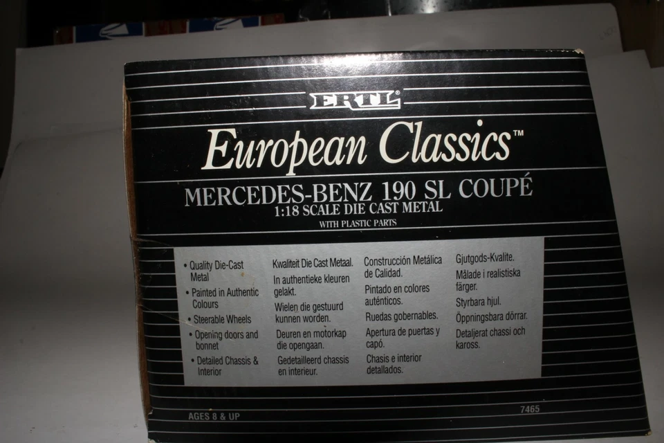 Ertl European Classics Mercedes Benz 190 SL cupé, rojo escala 1:18 diecast Foto 3 de 4