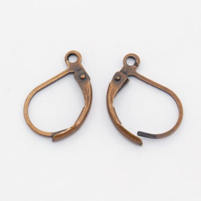 4 Leverback Ear Wires Antique Copper Tone Earring Findings Lever Earrings 