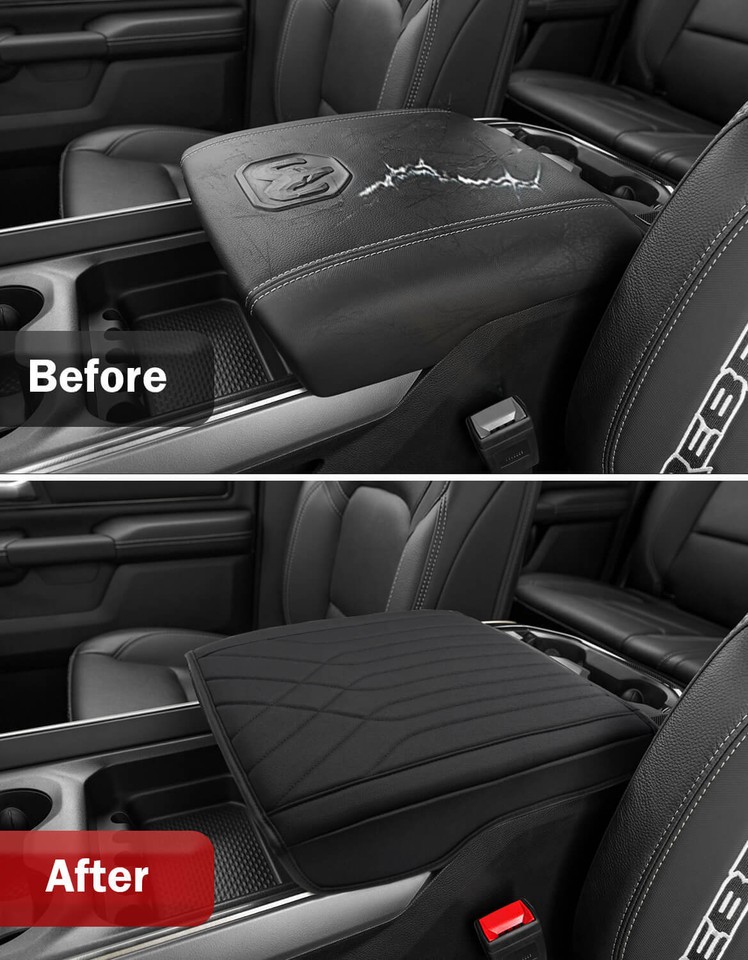 Center Console Armrest Cover For 2009-2015 Honda Pilot - Gray Vinyl, Waterproof