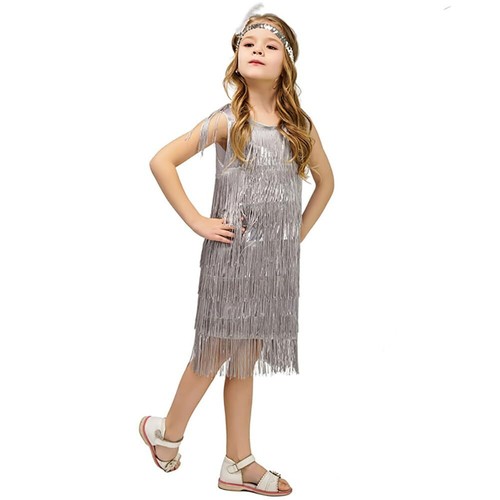 Kids Girls 1920s Flapper Dress Vintage Sequins Fringed Gatsby Halloween Birth... - Picture 2 of 4