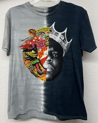 Hypnotize Men's Biggie Split Screen Colorblocked Graphic Print T-Shirt - Blac...