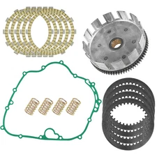 Clutch Basket and Friction Plates Kit for Kawasaki Bayou 300 KLF300-A/B 1986-04