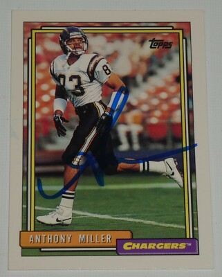 Anthony Miller Signed 1992 Topps Chargers Football Card #83  display picture 3