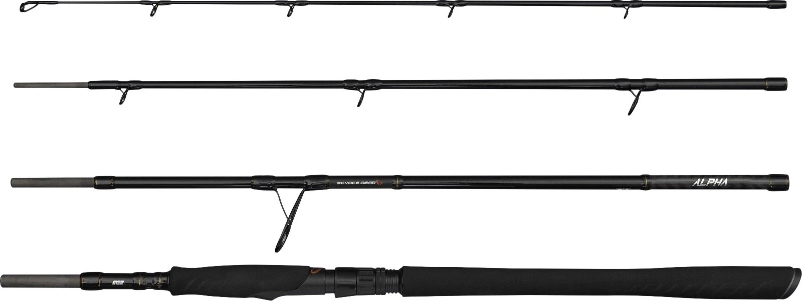 Savage Gear SG2 4-Piece Alpha Big Bait Travel Spinning Rods With Travel Case