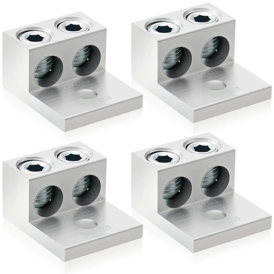Dual Aluminum Ground Lugs 4 Pack for Electrical Ground Wire Connections - Image 2 of 4