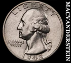 1942-S Silver Washington Quarter - Scarce  Better Date  No Reserve  #K1761