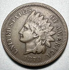 1870  INDIAN CENT   VF/XF   PICK AXE   KEY DATE  #2426