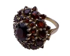 Vintage Womens Red Garnet Sterling Silver 925 Cluster Ring Jewelry Sz 8