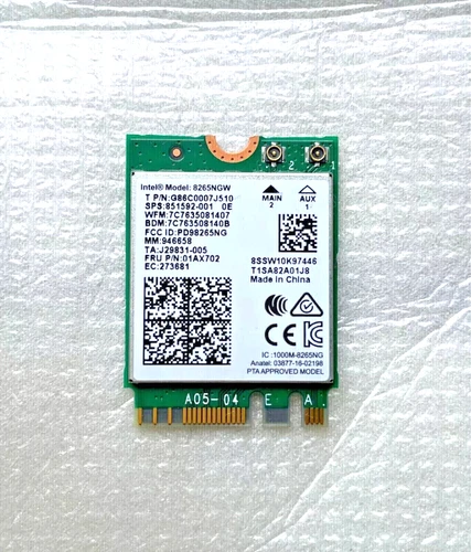 OriginaI Intel Dual Band Wireles AC8265 Model 8265NGW  867Mbps M.2 BT4.2 0VC27V