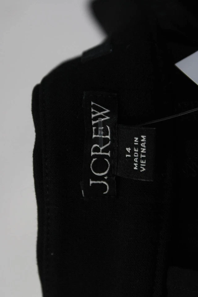 J Crew Women's Hook Closure Flat Front Straight Leg Dress Pant Black Size 14 - Image 4 of 4