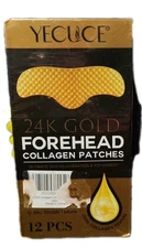 24k Gold Forehead Collagen Patches, 12 Pieces Anti Wrinkle Patches 