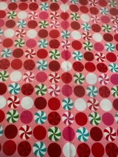 Michael Miller peppermint dot fabric holiday retro MCM Christmas cotton BTFQ OOP