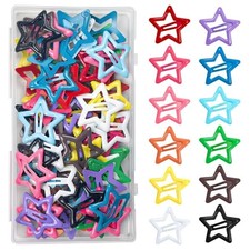 64 Pcs Cute Metal Star Snap Hair Clips for Women  Girls - 12 assorted colors