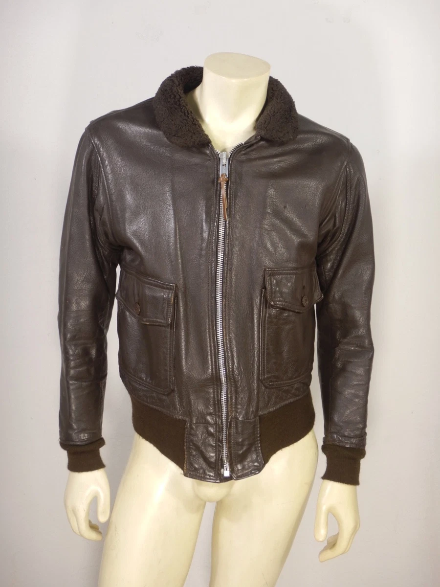 70年代 THIS GENUINE LEATHER GARMENT G-1 G1 Leather Jacket Indiana Original Vietnam War Uniforms for sale