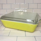 Vintage PYREX Yellow Ovenware Refrigerator Dish 1.5qt #0503 w/Ribbed Lid #503-C