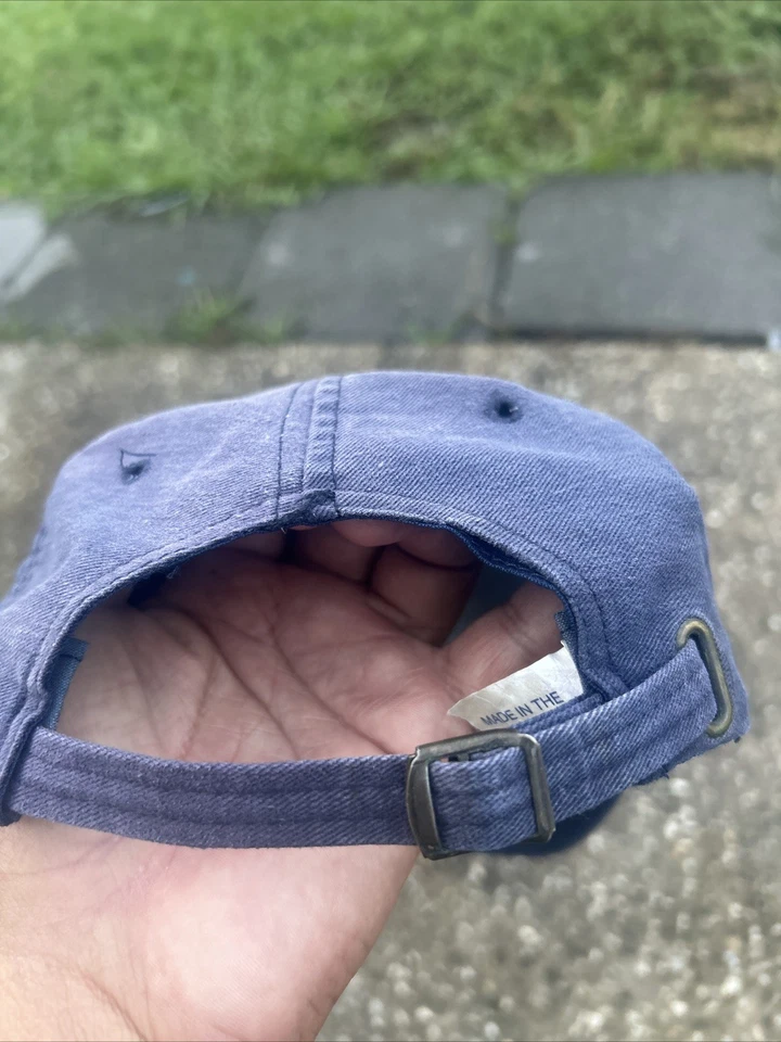 Vintage AMERICAN AIRLINES AA Logo 6 Panel Blue Dad Hat Cap USA Made Faded - Image 4 of 4