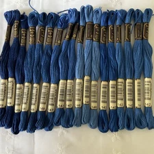 Anchor Stranded Sticktwist Mouline Cotton Floss Lot of 18 Blues Series 140's