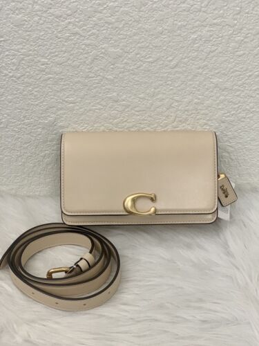COACH NWT CJ826 Luxe Refined Bandit Belt Bag IVORY Leather With Dust Bag - Picture 1 of 14
