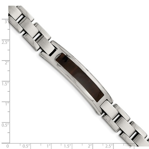Pulsera Cincel Acero Inoxidable Pulido/Cepillado Madera Negra Esmaltada 52" - Imagen 5 de 5