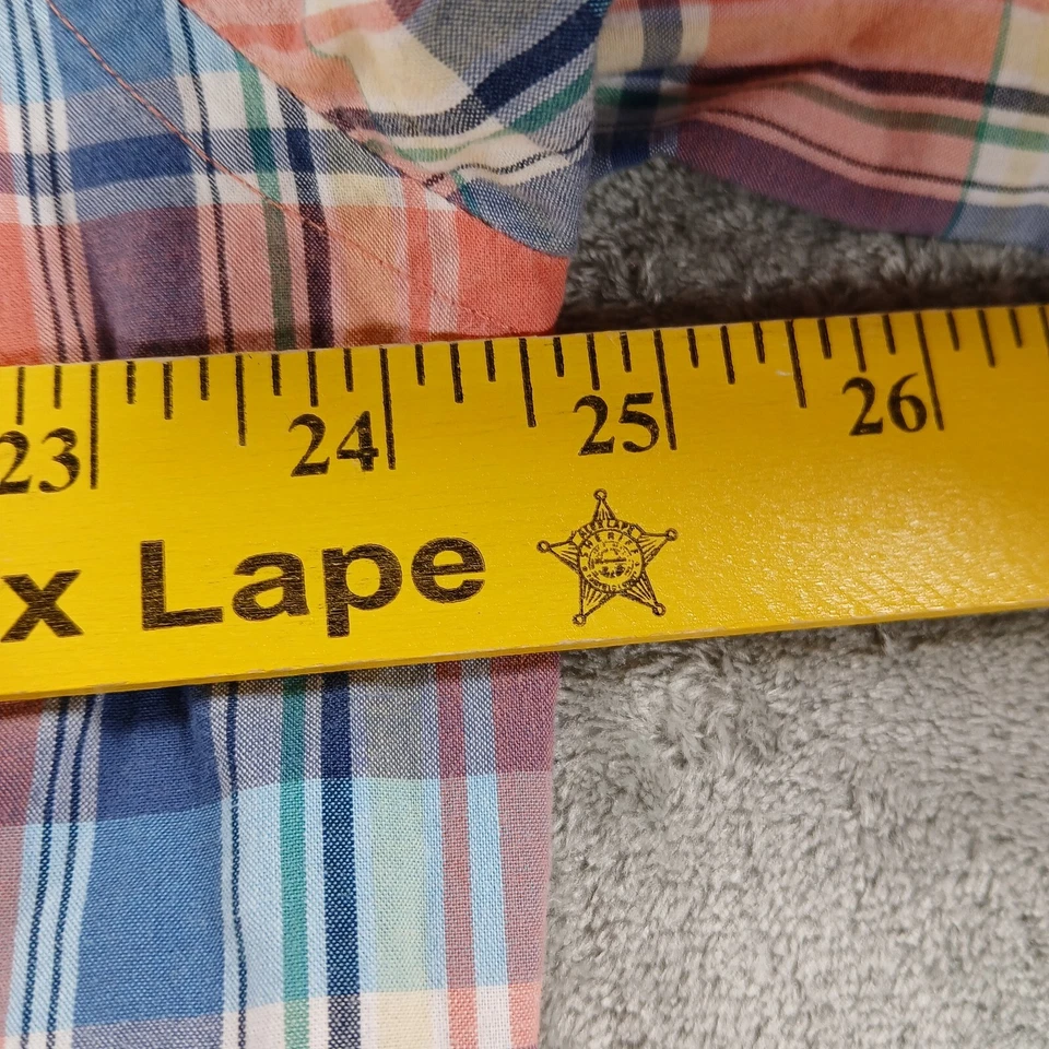 Camisa American Eagle Para Hombre XL Melocotón Cuadros Ajuste Atlético Cuello Abotonado Informal Foto 4 de 4